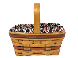 Longaberger 1994 All American Candle Basket, Stars and Stripes Liner, Protector - £22.41 GBP