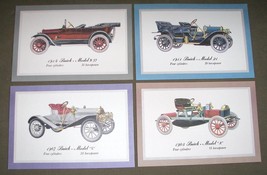 Vintage 4 Lithographed Framing Prints Of Early Buick Automobiles Dealers Promo - £36.18 GBP