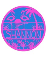 Flamingo themed Personalized name plaque wall hanging sign – laser cut - $35.00