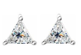Triangle Diamond Stud Earrings 14k White Gold (0.68 Ct,i Color,si2 Clarity) - £941.97 GBP