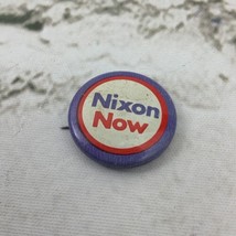 Collectible Pin Back Button Vintage Campaign Nixon Now Blue Red - £7.43 GBP