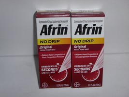 (2) Afrin No Drip Nasal Pump Mist Original   1/2oz Each  Exp 12/25++ - $285.35 MXN
