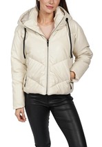 Love Token sami puffer faux leather jacket in Beige - $99.00