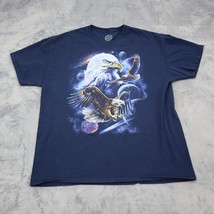 DOM Shirt Mens XL Blue Short Sleeve Round Neck Graphic Print Cotton Casu... - €15,89 EUR