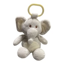 KellyToy Gray Cream 11” Elephant Plush Lovey Rattle Crinkle Clip Stuffed Animal - £9.58 GBP