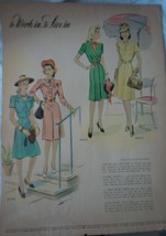 McCall’s Fashion To Work In To Live In WWII Era Advertising Print Ad Art 1940s - £4.70 GBP