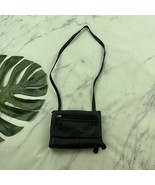 Fossil Vintage Y2k Cross Body Purse Bag Black Leather Small Square Zippers - $630.11 MXN