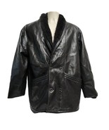 GV Emporio Made in Italy Mens Black Fleece Leather Jacket - €50,77 EUR