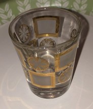 Circle &amp; Square Gold Accent Vintage 1970s Style Shot Glass - $5.78