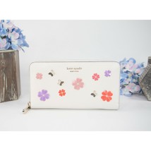 Kate Spade Ivory Leather Spencer Clover Butterfly Zip Around Lacey Wallet NWOT  - £129.06 GBP