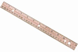 12&quot; INCH Wood School RULER w/ 3 Holes inches metric Metal Edge WESTCOTT 10702 - £13.68 GBP