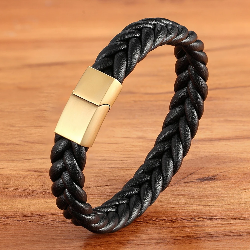 Classic Style New year Gift 6 Options Stainless Steel Leather Men&#39;s Bracelet Mul - £14.92 GBP