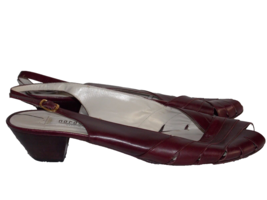 Nordstrom Maroon Peep Toe SLINGBACK Heels 10N For Women Used - $39.99