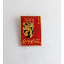 Vintage Coca-Cola Belgium Crest Shield Olympics Lapel Hat Pin - $12.38