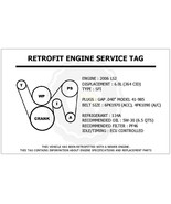 2006 LS2 6.0L GTO Retrofit Engine Service Tag Belt Routing Diagram Decal - $14.95