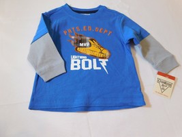 Osh Kosh B'Gosh Baby Boy's MVP PHYS ED T Shirt 12 Months Blue Lightning Bolt NWT - $12.86