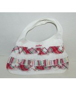 Nautica kids ruffled Fabric hand bag small purse white red plaid girls - $10.39