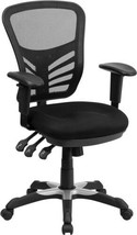 Flash Furniture Nicholas Mid-Back Swivel Office and Gaming Set of 1, Black  - £266.69 GBP