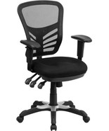 Flash Furniture Nicholas Mid-Back Swivel Office and Gaming Set of 1, Black  - £262.54 GBP