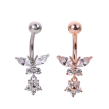 1PC - 14G Surgical Steel New Zirconia Butterfly Navel Piercing - £7.70 GBP