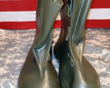 MILITARY OD GREEN RUBBER WATERPROOF OVERBOOTS GALOSHES BOOTS US SIZE 10 -11 - £21.32 GBP