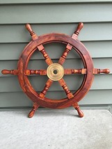 NauticalMart 18&quot; Ships Wheel - Wood &amp; Brass Wheel - £63.00 GBP