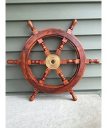 NauticalMart 18&quot; Ships Wheel - Wood &amp; Brass Wheel - £62.12 GBP