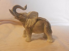 Gray Ceramic Elephant Figurine With Trunk Up For Good Luck 5&quot; Tall UMC J... - $60.00