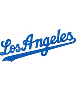 REFLECTIVE Retro Script Los Angeles Dodgers decal sticker window hard ha... - £4.69 GBP+