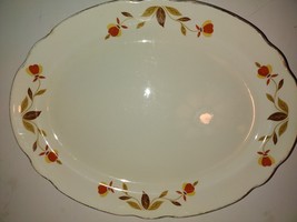 VTG Superior Hall Quality Jewel Tea Autumn Leaf Oval Serving Platter 11 1/2&quot; - £15.71 GBP