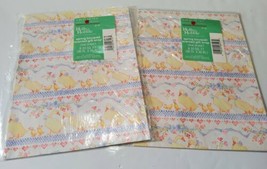 Vintage American Greetings Holly Hobbie Flat Wrapping Paper Easter Ducks 2 Packs - £11.18 GBP