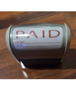 Vintage Office Depot Self-Inking PAID Stamp Check Date, 2.5 x 1.5&quot; impre... - $2.99