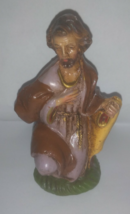 Vintage Molded Nativity Kneeling Joseph Figure Made in Italy 4 inches tall - $15.59