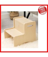 Natural Birch Wooden Toddler Step Stool - Safe 2-Step Potty and Kitchen ... - $1,057.69 MXN