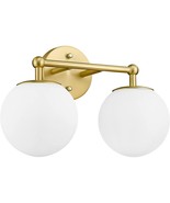 Gold Bathroom Light Fixture 2-Light Vanity Light Over Mirror Wall Sconce... - $55.74