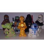 Star Wars Disney Parks Pool Bath Tub Squeeze Toy Set ( 7) Vader Boba Yod... - £19.75 GBP