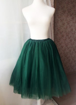 Dark Green Tulle Tutu Skirt Custom Plus Size Ballerina Fluffy Tulle Midi Skirt - £44.28 GBP