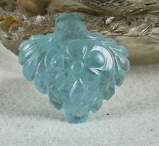 Classic Natural Blue Aquamarine Carved 31.92 Ct Drill Gemstone Pendant Designing - £412.91 GBP