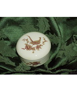 Gorham Fine China Red &amp; Gold Pheasant Floral Trinket Box Vintage Mint - $9.89