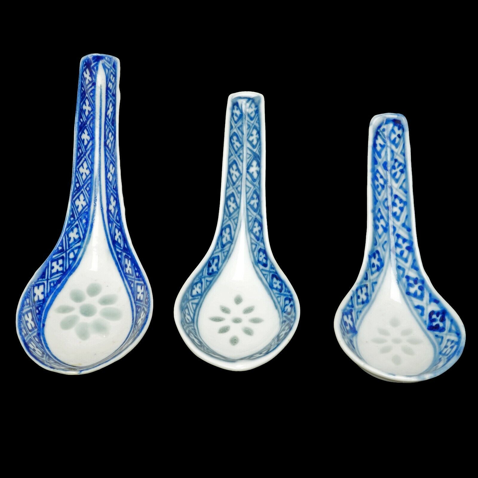 Primary image for Set of Three Hand Painted Chinese Porcelain Spoons early 20th Century
