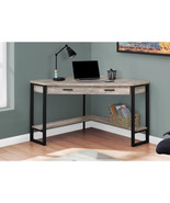Monarch Specialties 42 in. Taupe Reclaimed Wood Corner Computer Desk - $453.52