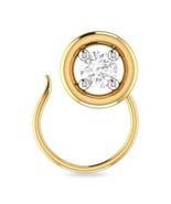 14k Gold-Plated Round Lab-Created Moissanite Circle Solitaire Nose Pin R... - $43.82