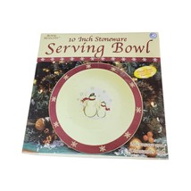 Royal Seasons Holiday Snowman Pattern 10 in Serving Bowl Stoneware Christmas - £11.71 GBP