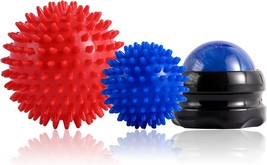 2PCS Spiky Hard Massage Balls with Manual Massage Ball Roller Back Massager Grea - £19.94 GBP