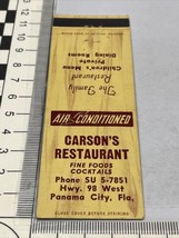 Front Strike Matchbook Cover  Carson’s Restaurant Panama City, FL  gmg  ... - $12.38