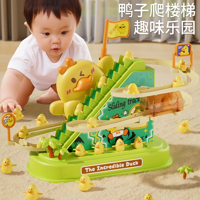 Refueling Duck Climbing Stairs Audible Light Electric Little Yellow Duck - $26.70