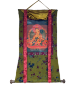 ORIGINAL WHITE TARA OIL VARNISH OLD TIBETAN THANGKA PAINTING WITH COTTON... - €130,64 EUR