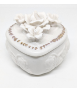 Vintage Bone China 2.&quot; X 2.5&quot; Heart Shaped Trinket/Jewelry Box - $13.56 CAD
