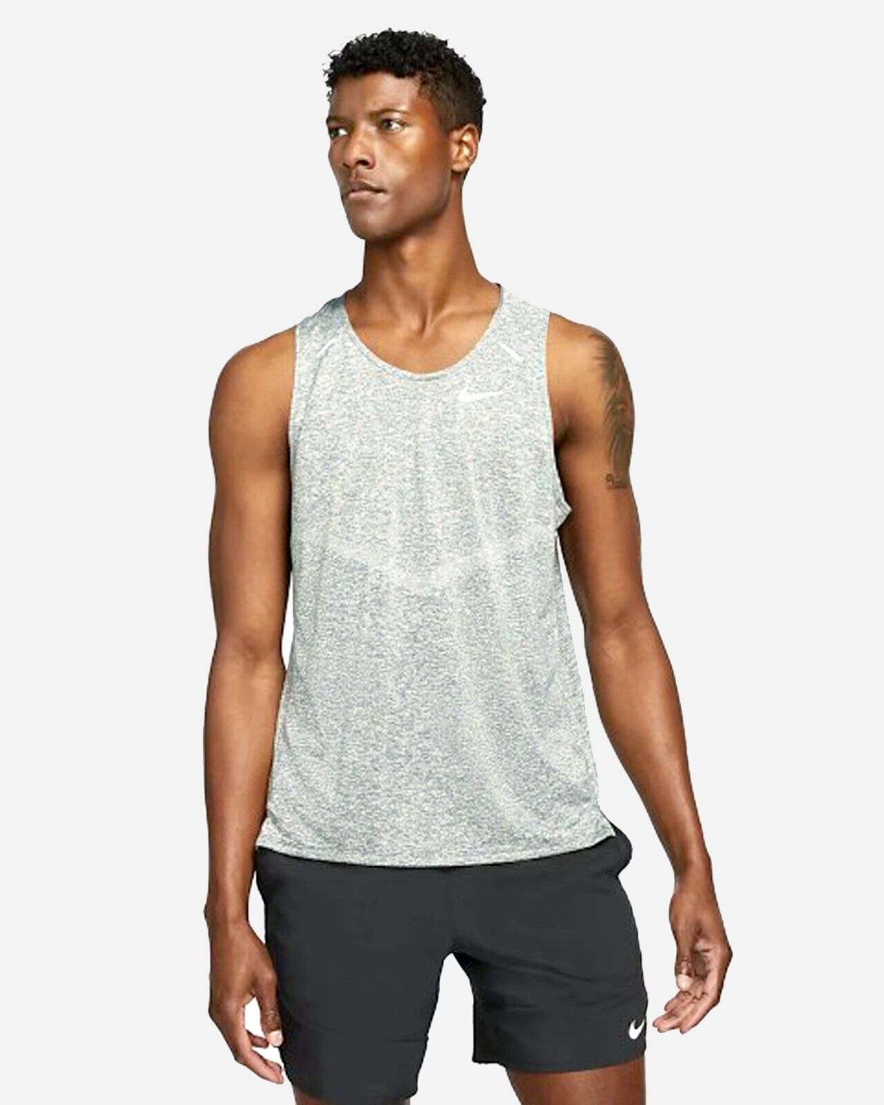 Nike Men&#39;s Dri-FIT Rise 365 Running Tank Grey/Heather Size Medium - $49.47
