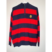 Lauren Ralph Lauren Red Navy Gold Rugby Stripe Old Money Crest Logo Swea... - $55.00